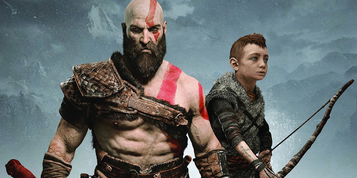 Kronos and Atreus in promotional art for God of War