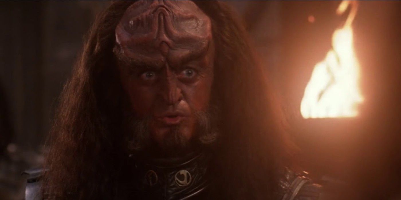 A picture of Gowron from Star Trek DS9 is shown.