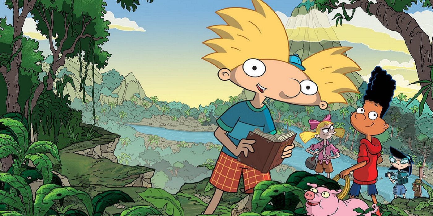 Arnold, Gerald, Helga, and Phoebe in the jungle in Hey Arnold! The Jungle Movie.