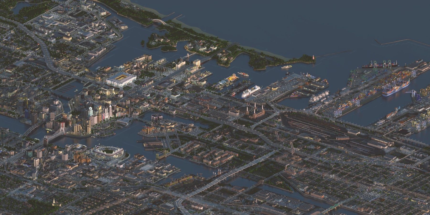 Huge Minecraft Citys Aerial View Looks Like the SimCity We Deserve