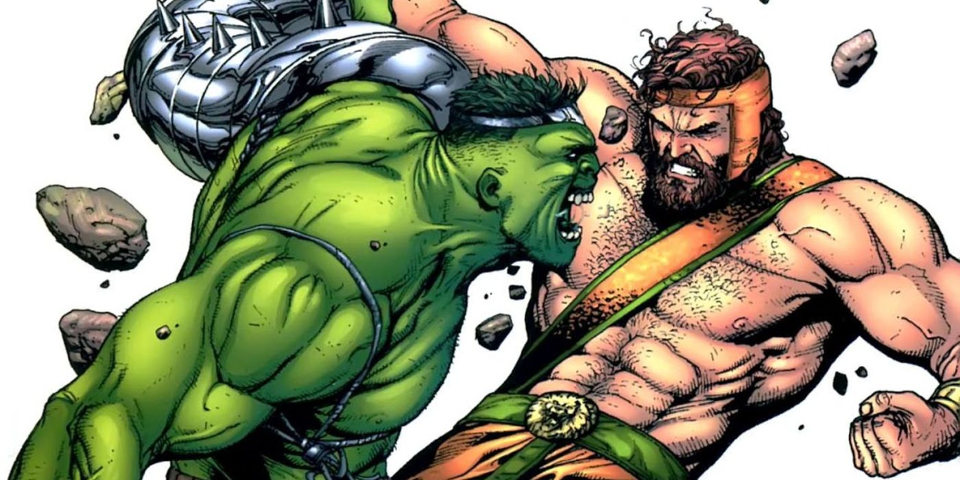 Hulk fighting Hercules in the comics