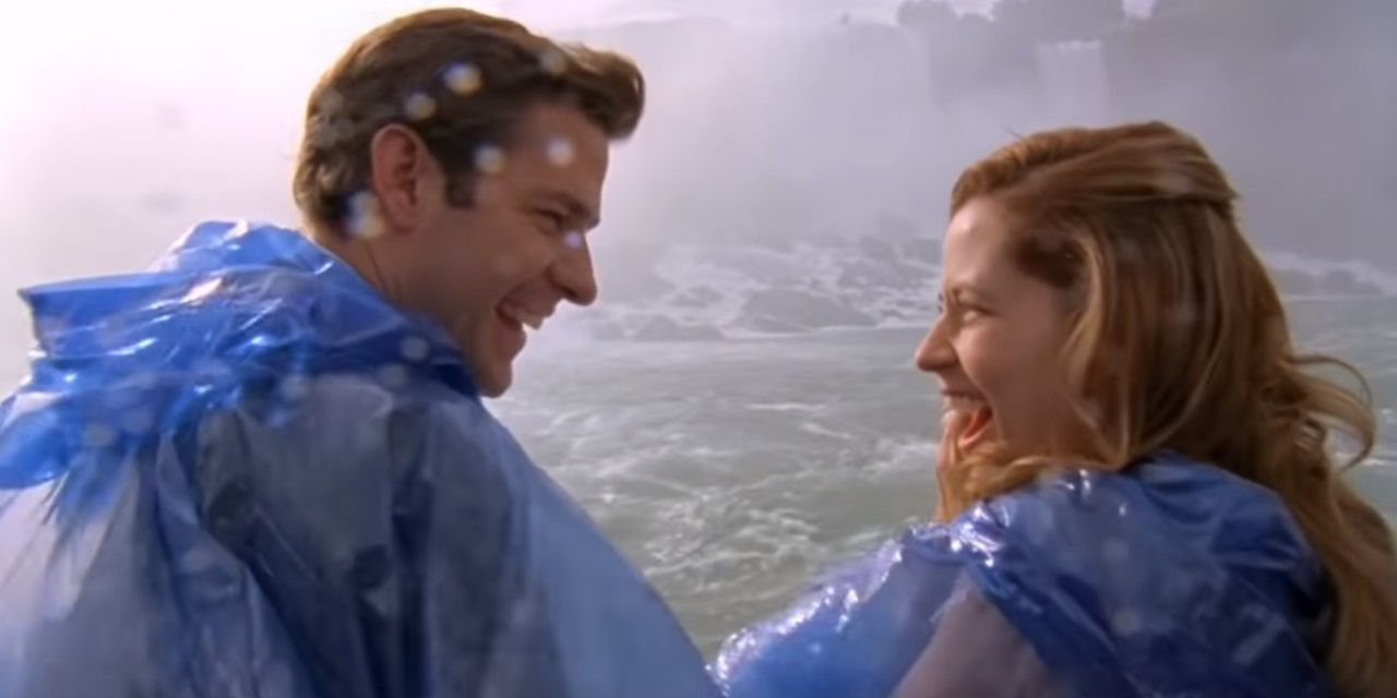 Jim &amp; pam get married on a boat in The Office.