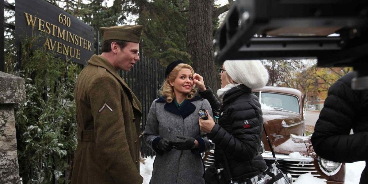 A behind the scenes look at a movie for the Hallmark Channel starring Candiace Cameron Bure