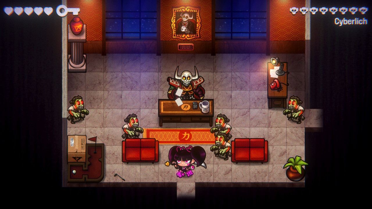 Kim takes on a boss in Keen - One Girl Army