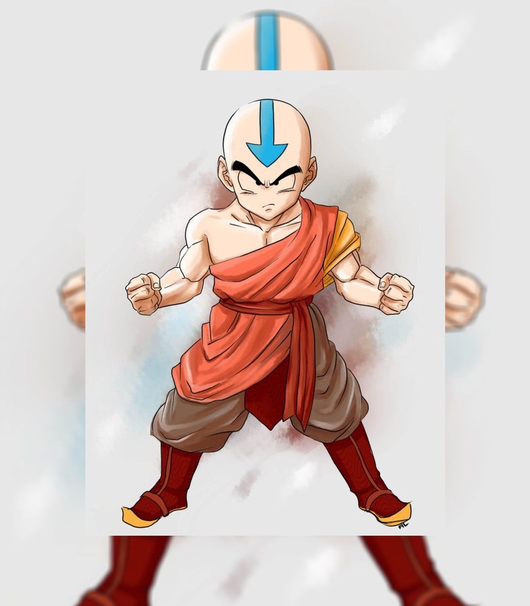 Krillin from Dragon Ball as Aang from Avatar The Last Airbender by filmememore VERTICAL