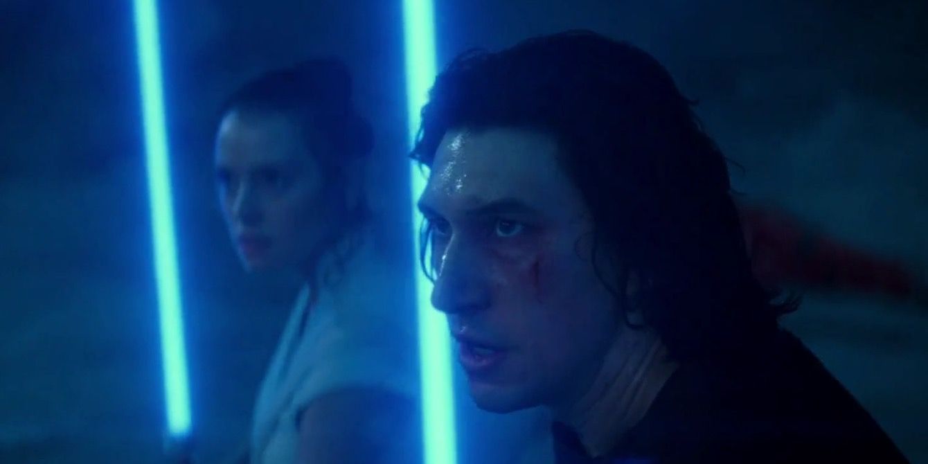 Ben Solo and Rey dbattle against Emperor Palpatine In Star Wars The Rise Of Skywalker