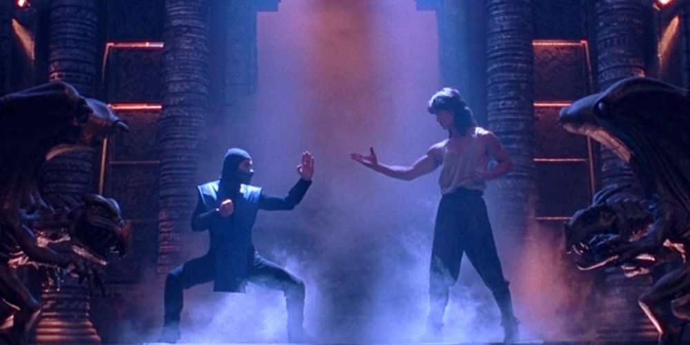 Liu Kang facing Sub Zero in Mortal Kombat 1995