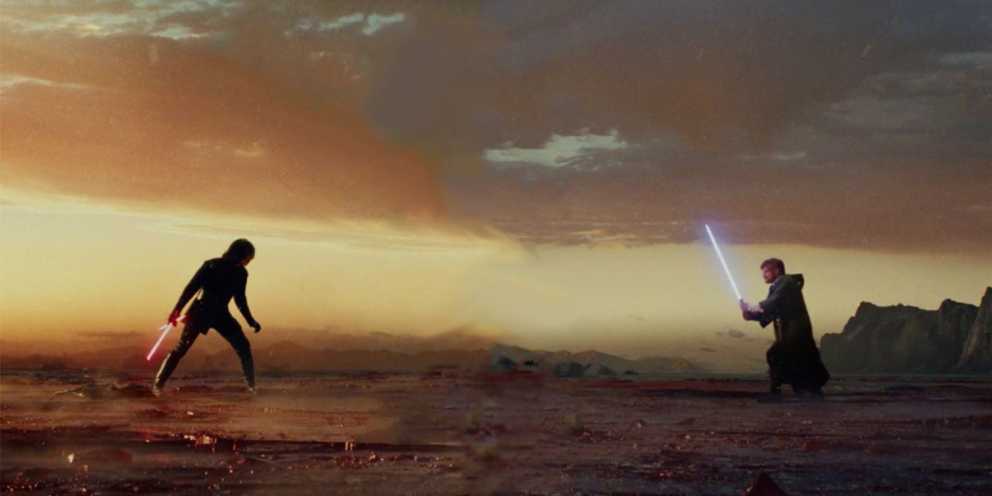 Luke Skywalker and Kylo Ren battle in Star Wars The Last Jedi