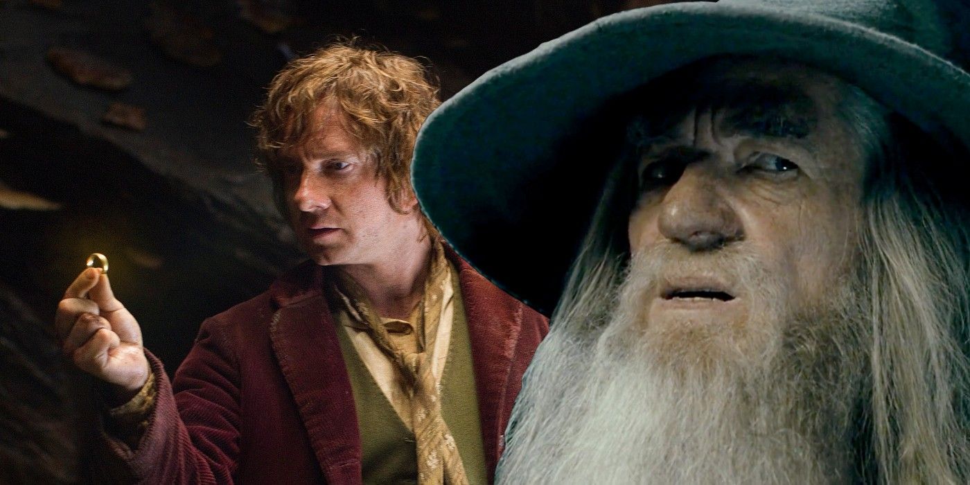 Martin Freeman as Bilbo Baggins and Ian McKellen as Gandalf in The Hobbit