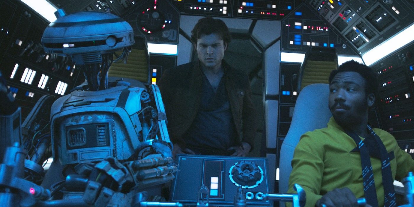 Lando on the Millennium Falcon in Solo.