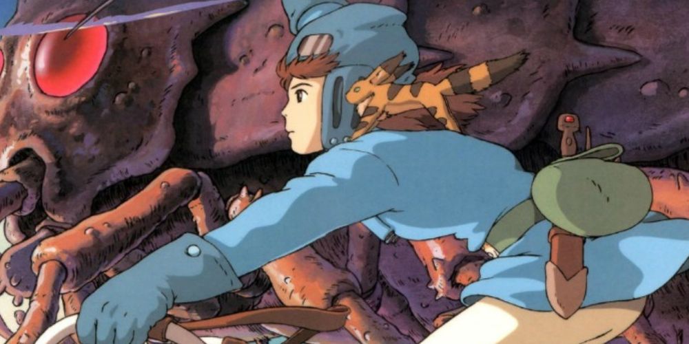 Nausicaa flying with her companion on her shoulders