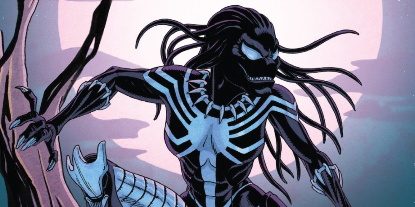 Ngozi the Venom Black Panther goes on the hunt in Marvel Comics.
