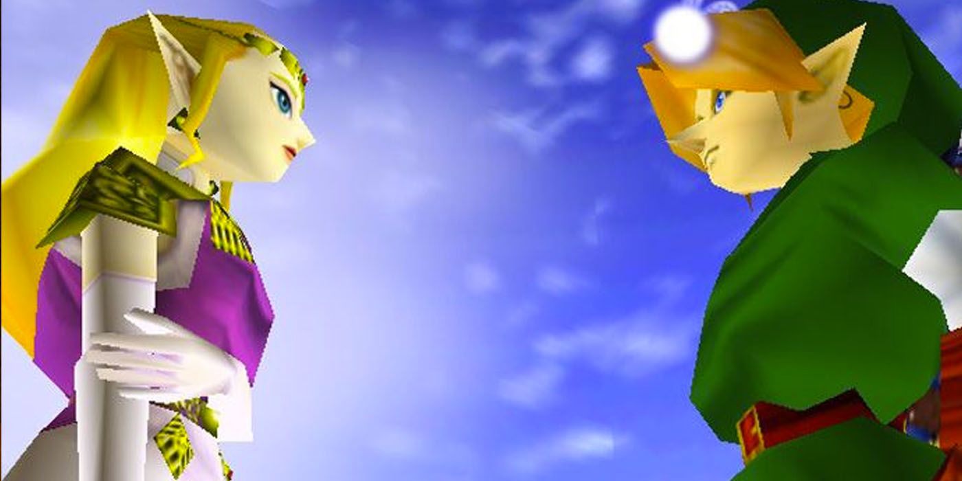 Zelda and Link at the end of Ocarina of Time