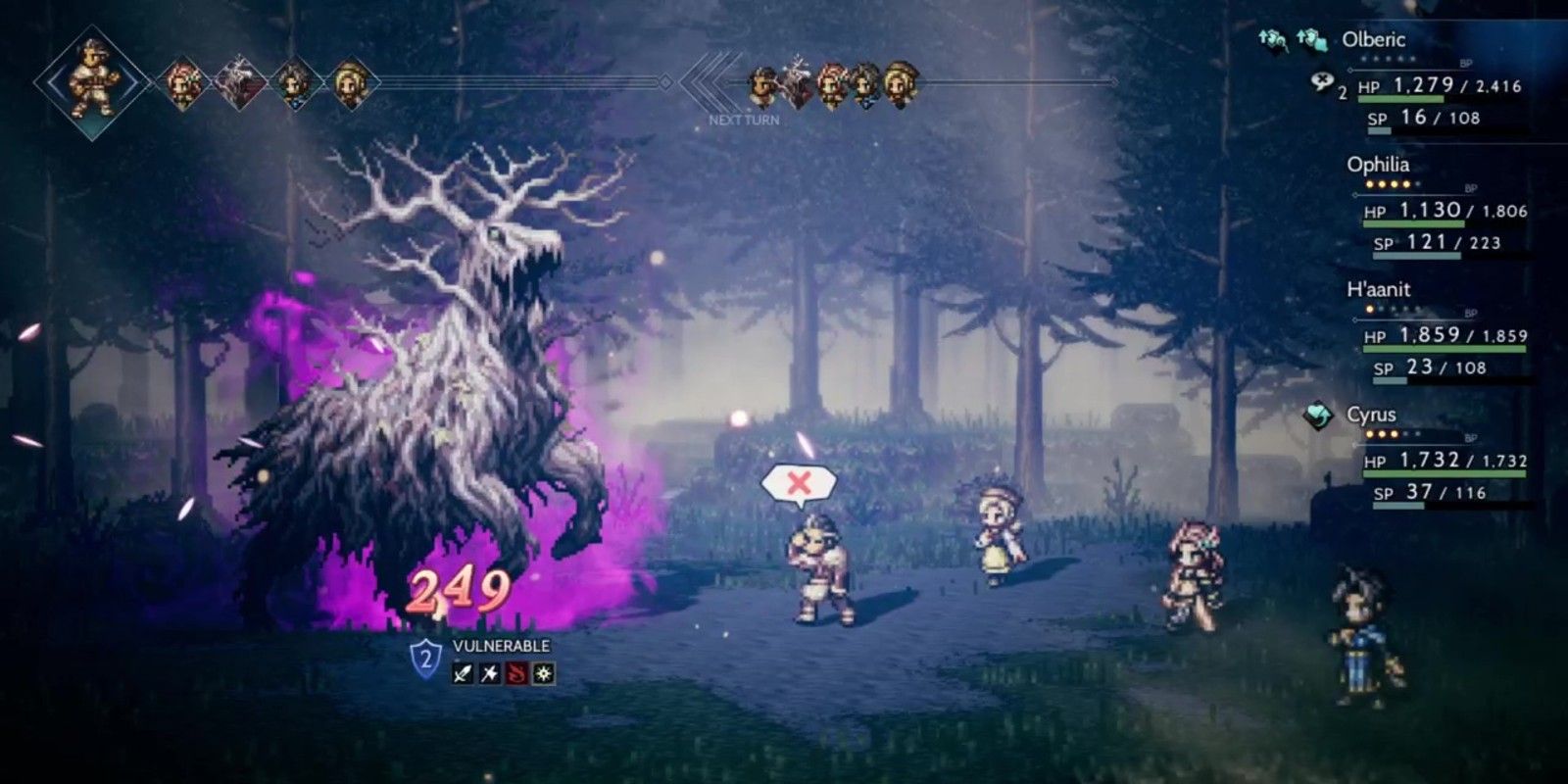 A party can deal elemental magic damage, especially when a Sorcerer is involved in Octopath Traveler