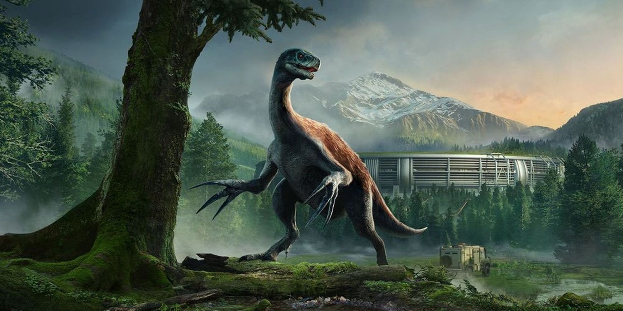 Official artwork for the Therizinosaurus in Jurassic World Dominion DLC for Jurassic World Evolution 2