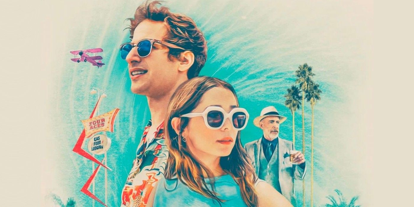 Andy Samberg and Cristin Milioti on poster for Palm Springs