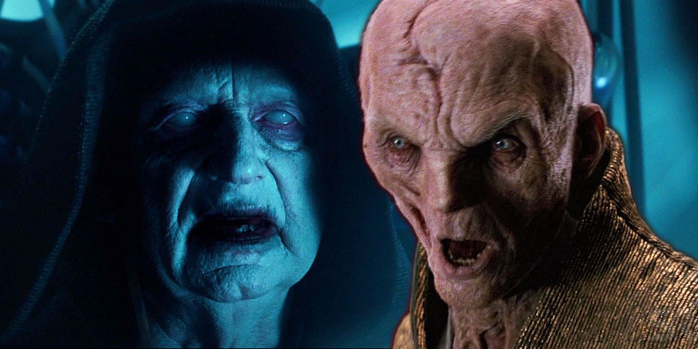 Palpatine in The Rise of Skywalker and Snoke in The Last Jedi