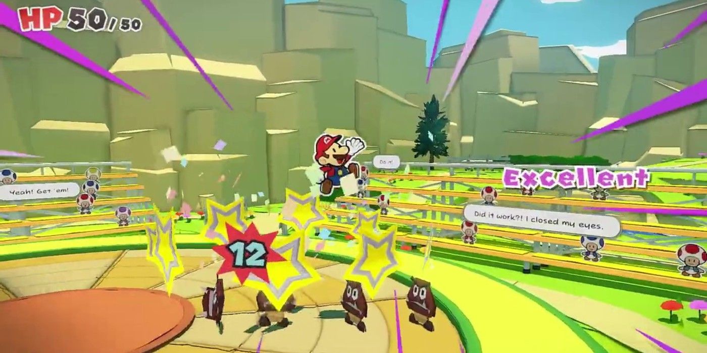 Battles in Paper Mario: The Origami King take place in turn-based RPG style