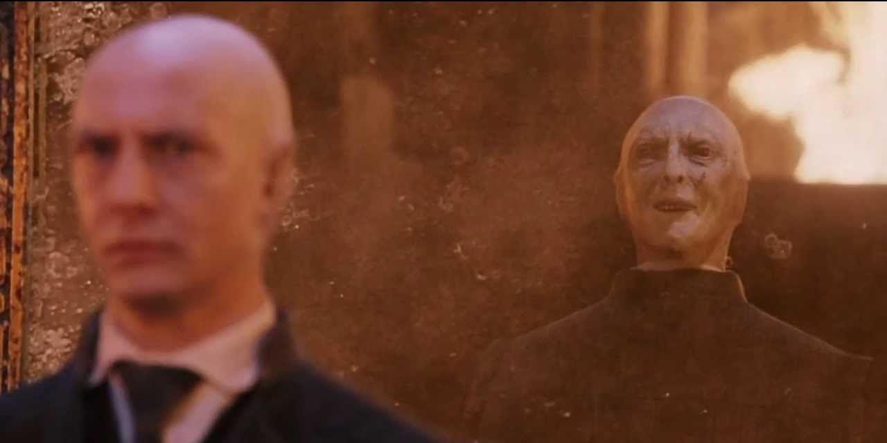Quirrell shows Voldemort in the back of his head in Harry Potter and the Sorcerer's Stone