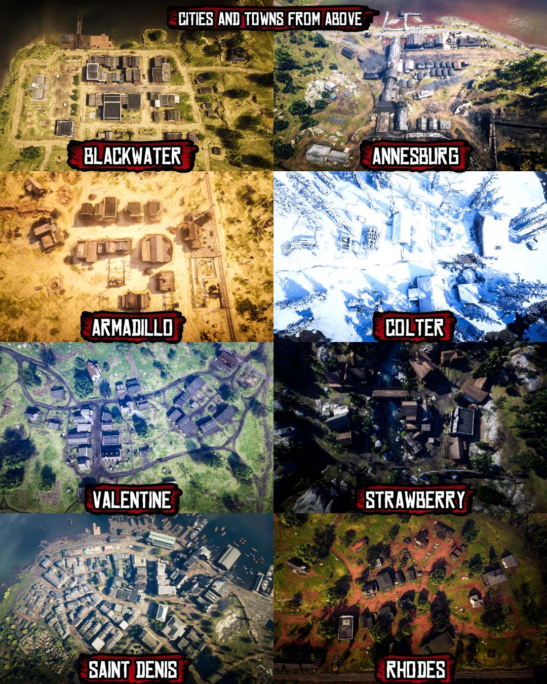 Red Dead Redemption 2 Locations Shown In TopDown View By Fan