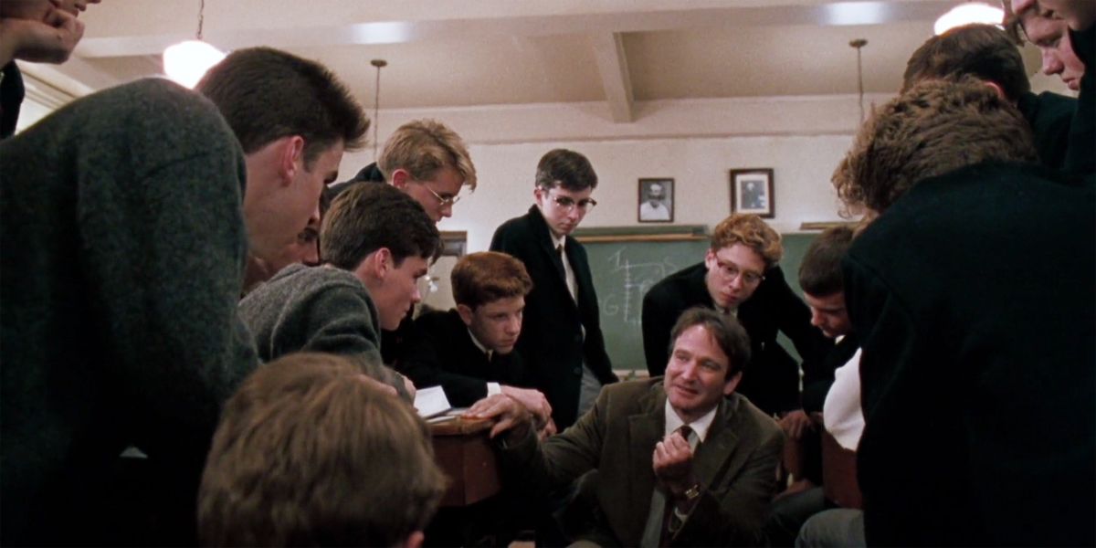 John Keating talking to his class in Dead Poets Society