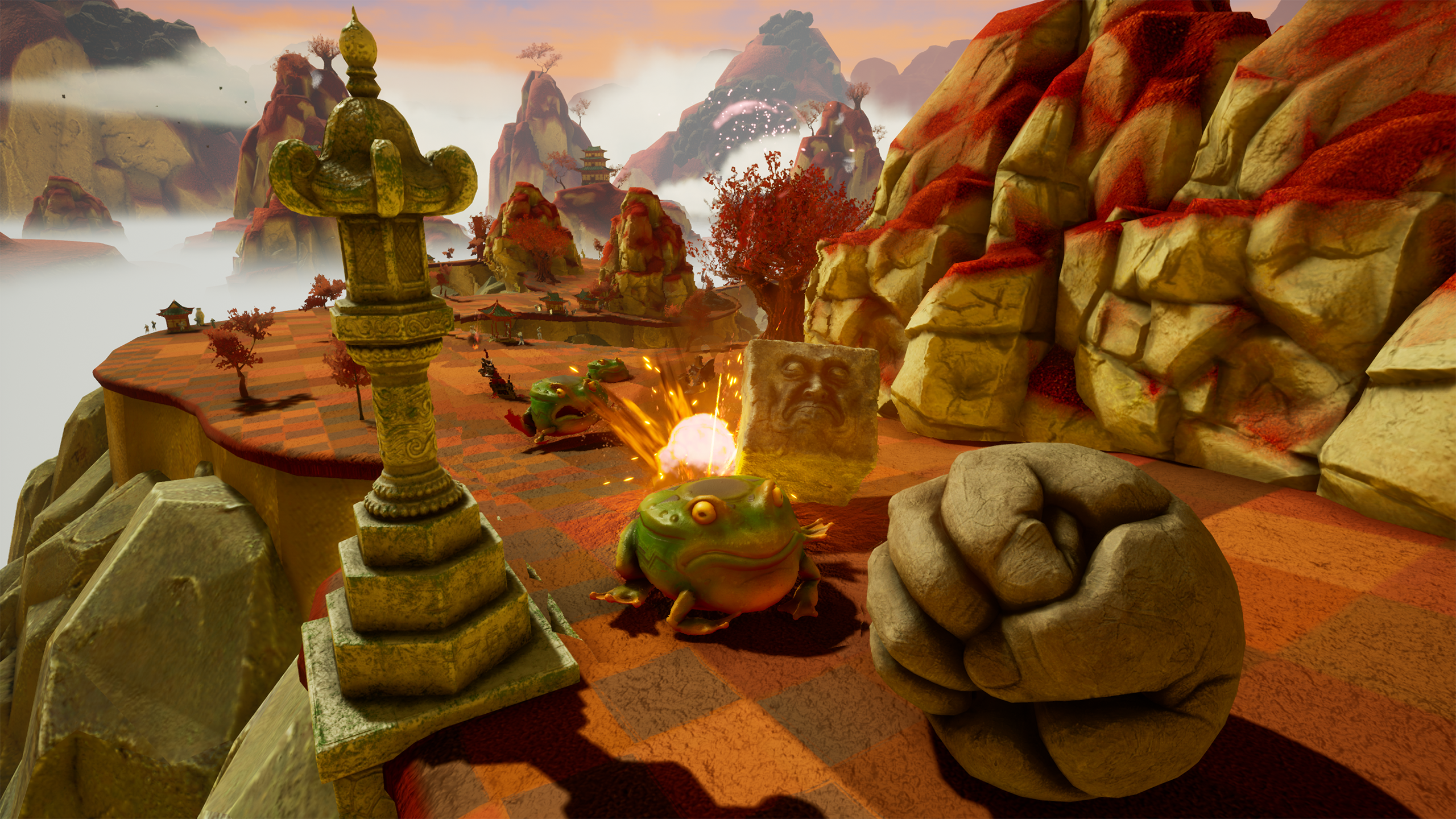 Players can build and run crazy obstacle courses and push their boulder to the finish line in Rock of Ages 3: Make &amp; Break