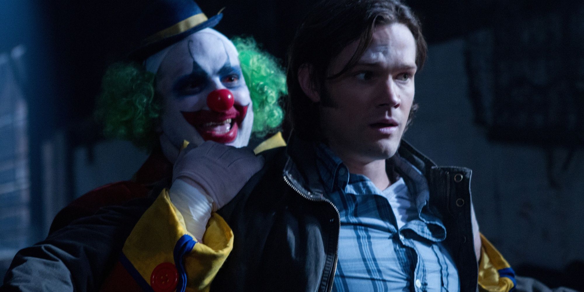 A clown holds Sam captive in Supernatural
