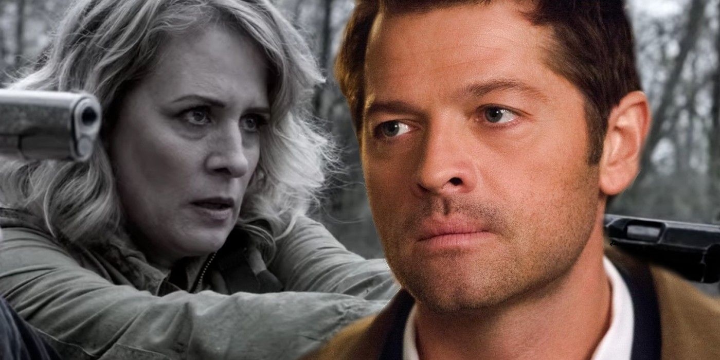 Samantha Smith as Mary Winchester and Misha Collins as Castiel in Supernatural