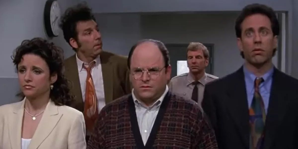 The gang in prison in the Seinfeld finale