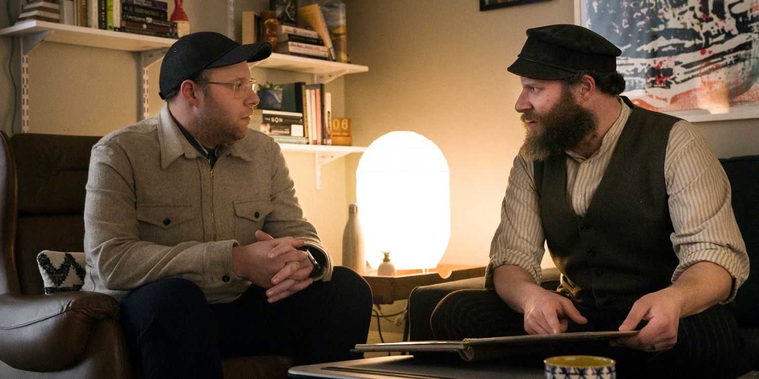 Herschel and Ben speak in Ben's apartment in An American Pickle