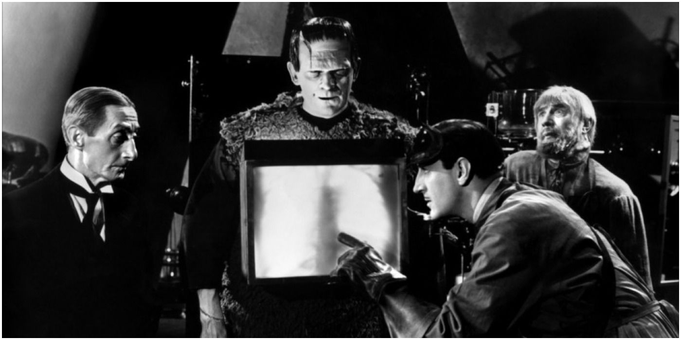 Dr. Frankenstein inspects the monster from Son of Frankenstein