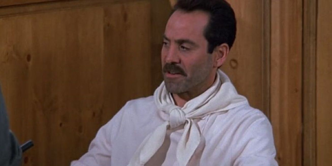 The Soup Nazi sits it the Seinfeld series finale