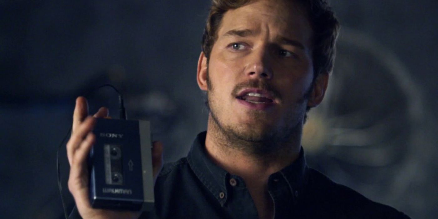 Peter Quill holds up his walkman in Guardians of the Galaxy