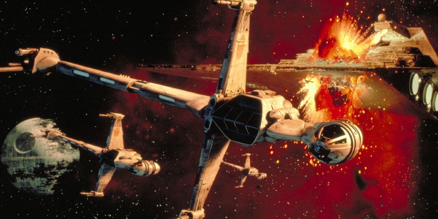 B-Wings destroy a Star Destroyer in Return of the Jedi.