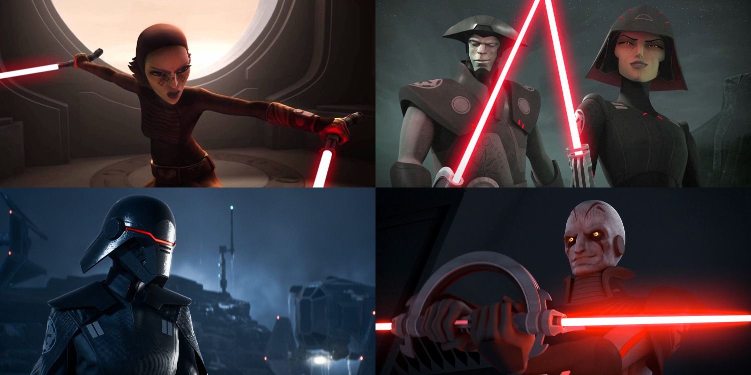 Collage Of the Inquisitorius the Seventh Sister and Fifth Brother &amp; The Grand Inquisitor from Rebels Barriss Offee From The Clone Wars and the Second Sister from Jedi: Fallen Order.