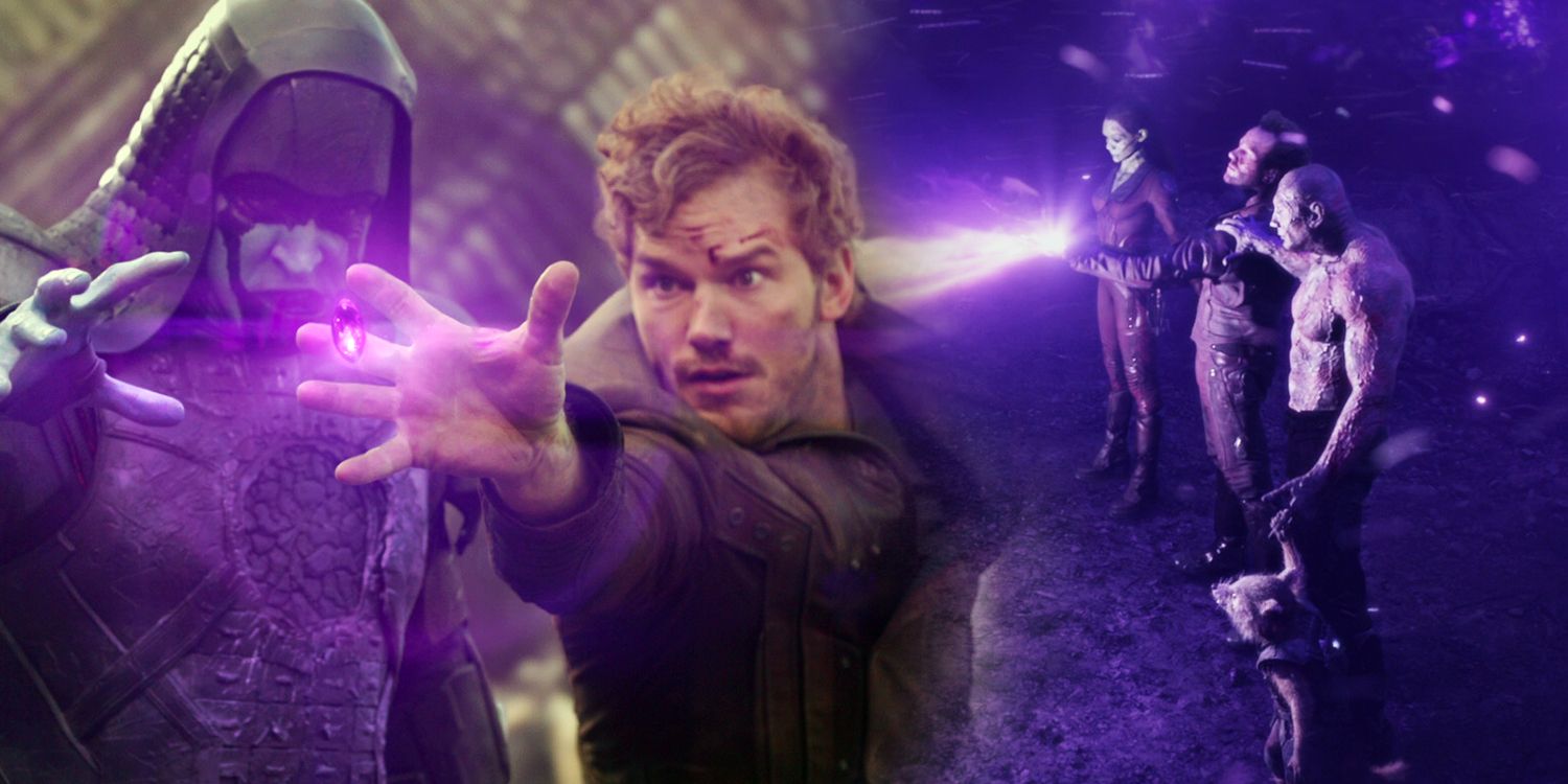 Starlord and the Guardians of the Galaxy wield the Power Stone
