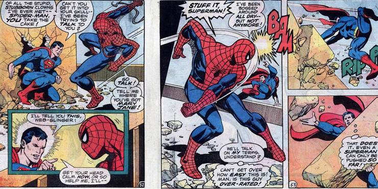 history of superman vs spider-man
