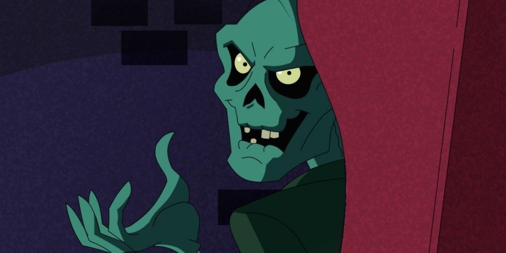 Cryptkeeper sitting in his chair in Tales from the Cryptkeeper animated series 