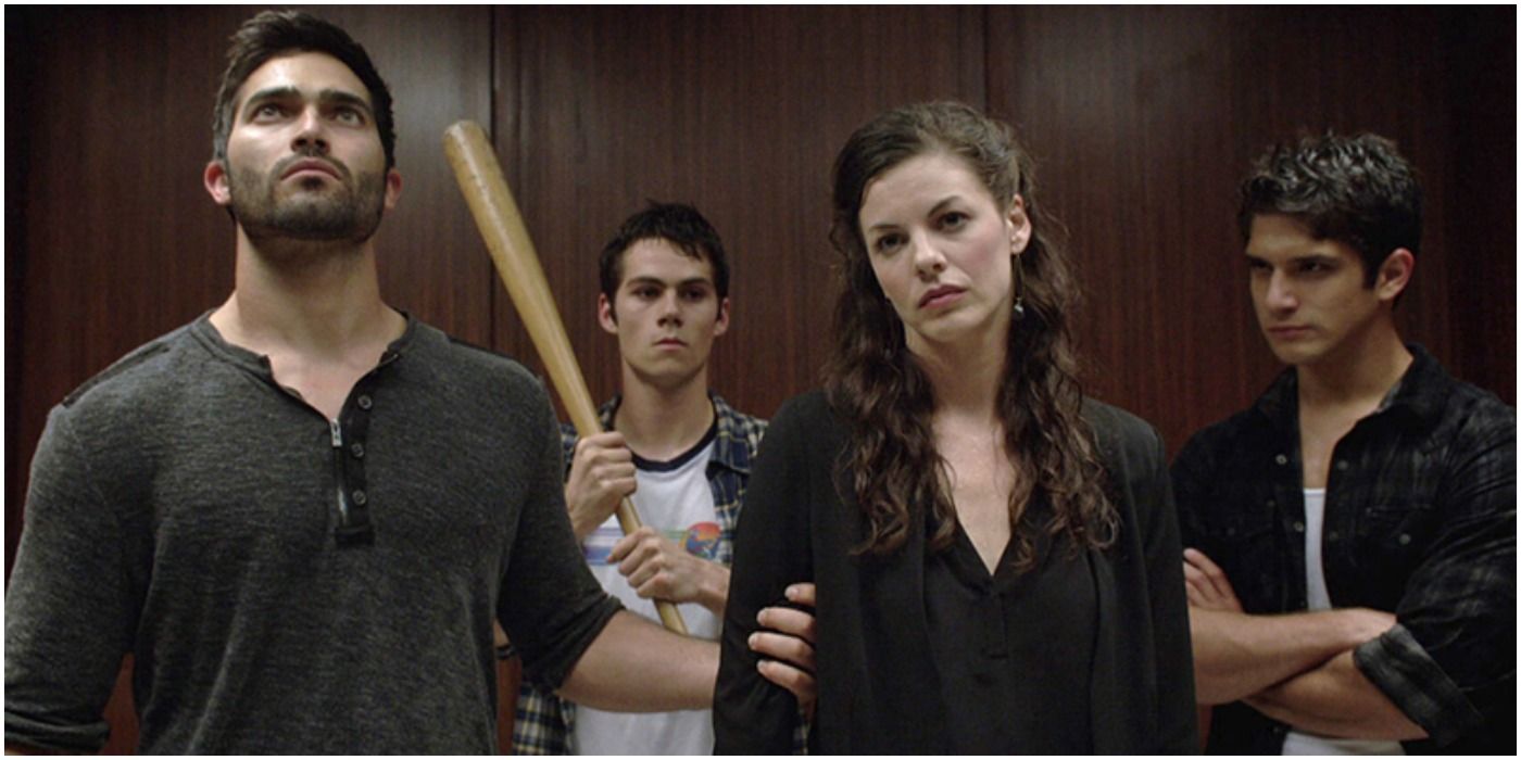 Scott, Stiles, Derek, and Jennifer in Teen Wolf