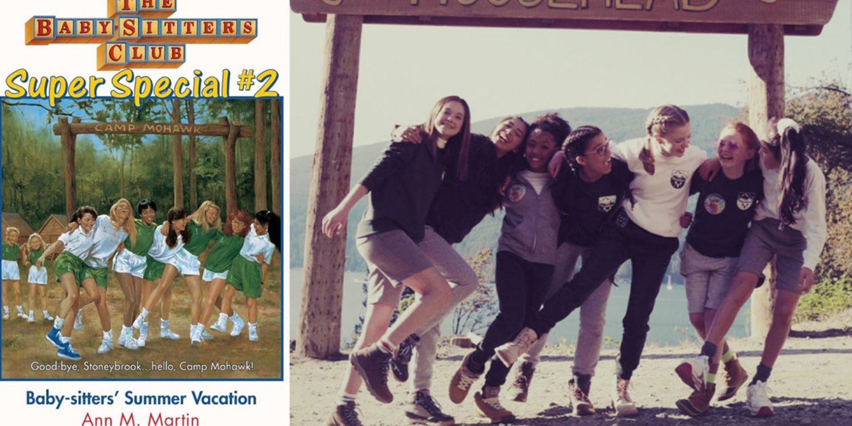 The Baby-Sitters Club At Camp Moosehead In S1E10 Compared To The Book Cover