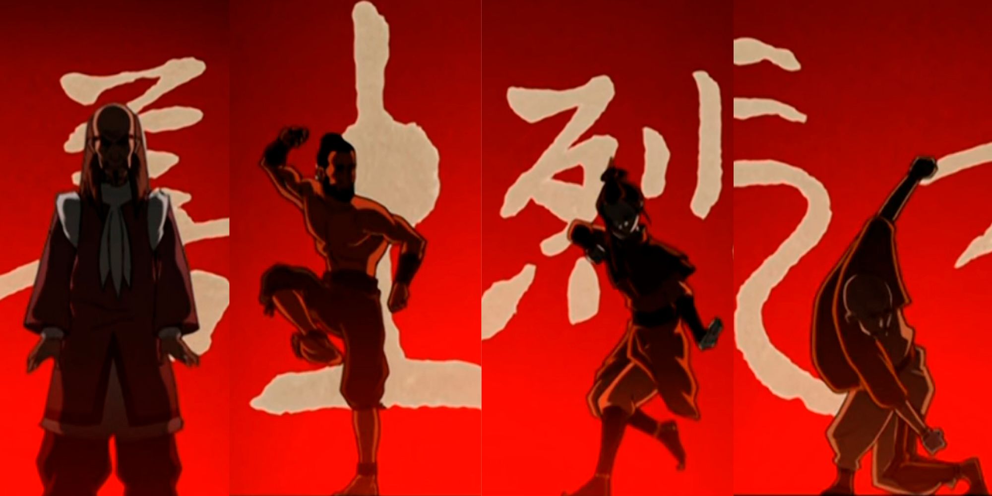 The Four Benders in the opening credits of Avatar The Last Airbender
