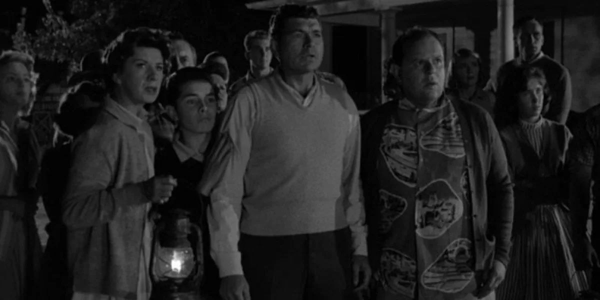 A mob of angry people in The Twilight Zone
