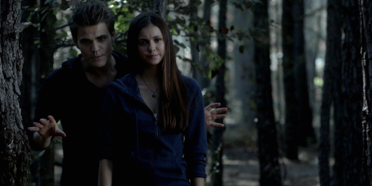 Stefan teaching Elena how to hunt in The Vampire Diaries.
