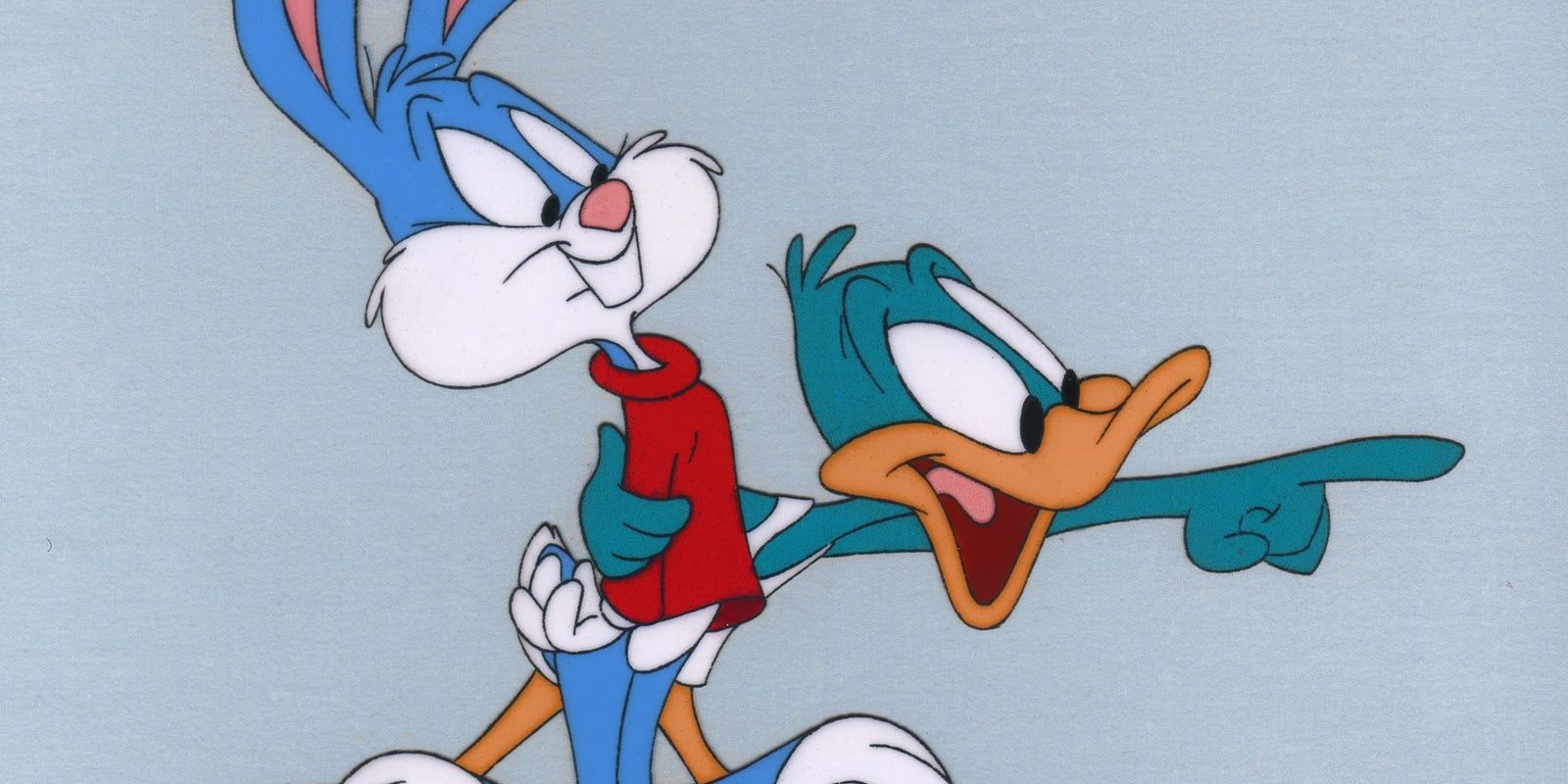 A picture of Buster Bunny and Plucky Duck together is shown.