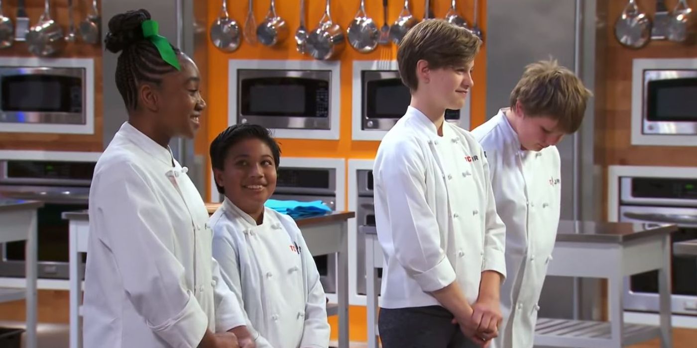 Four contestants in Top Chef Junior