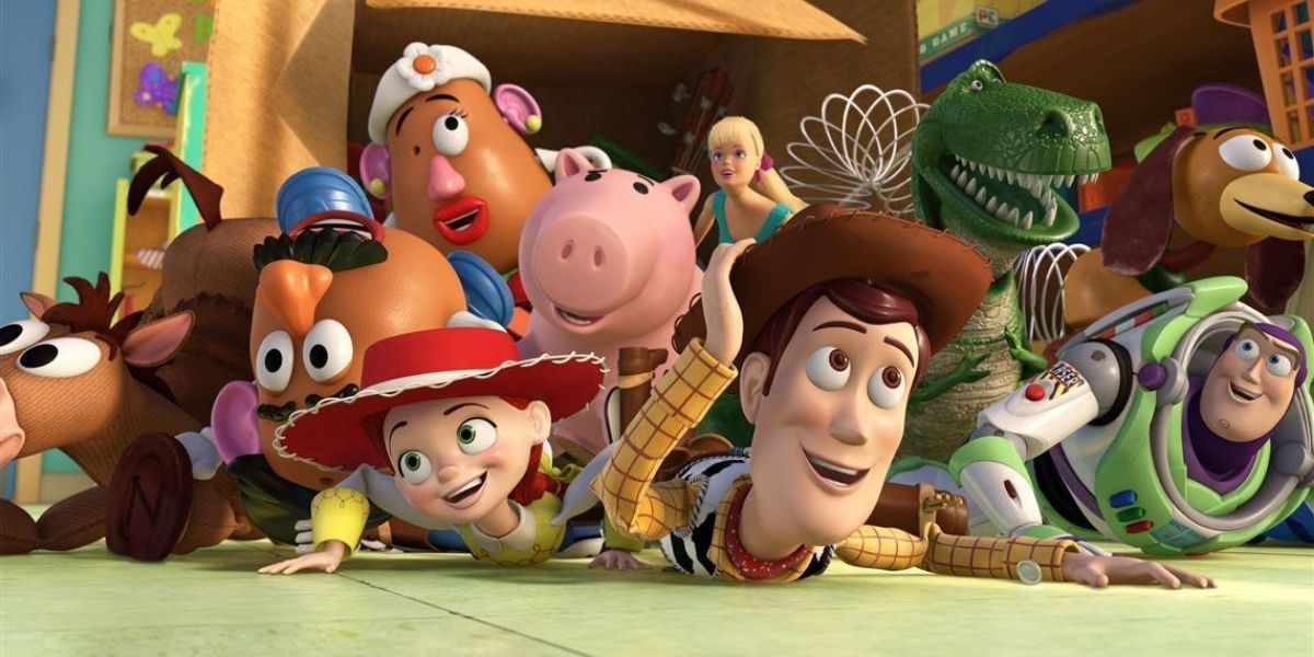 All the toys from Toy Story 3 falling out of a box