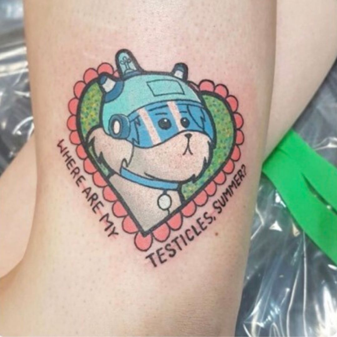 rick &amp; morty snuffles tattoo