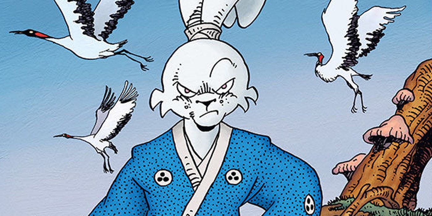 Miyamoto Usagi, the samurai rabbit, with an angry expression on his face