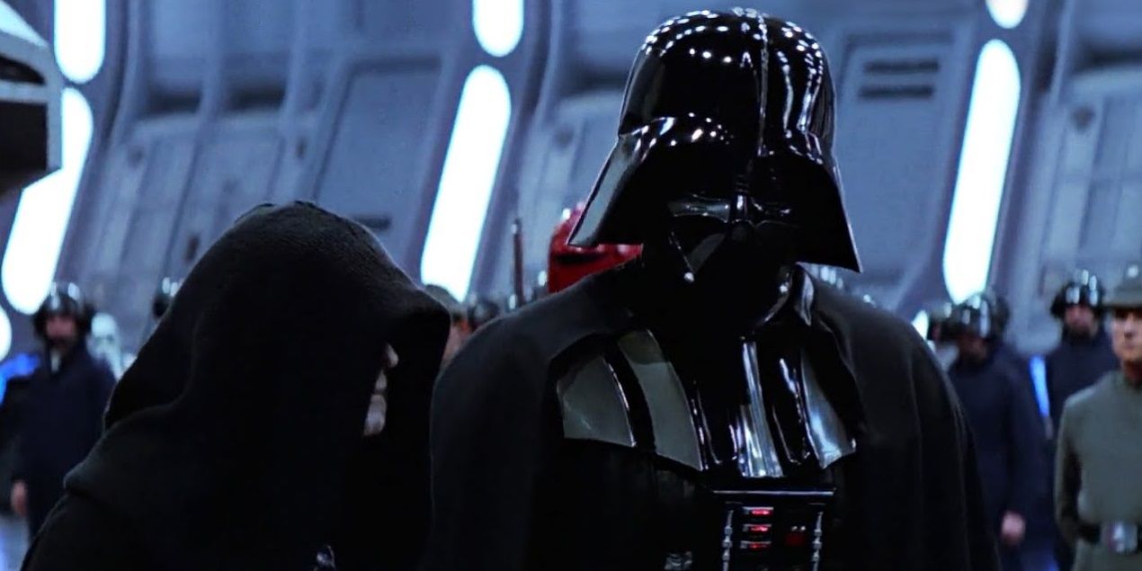 Vader and Palpatine on board the Death Star in Return of the Jedi
