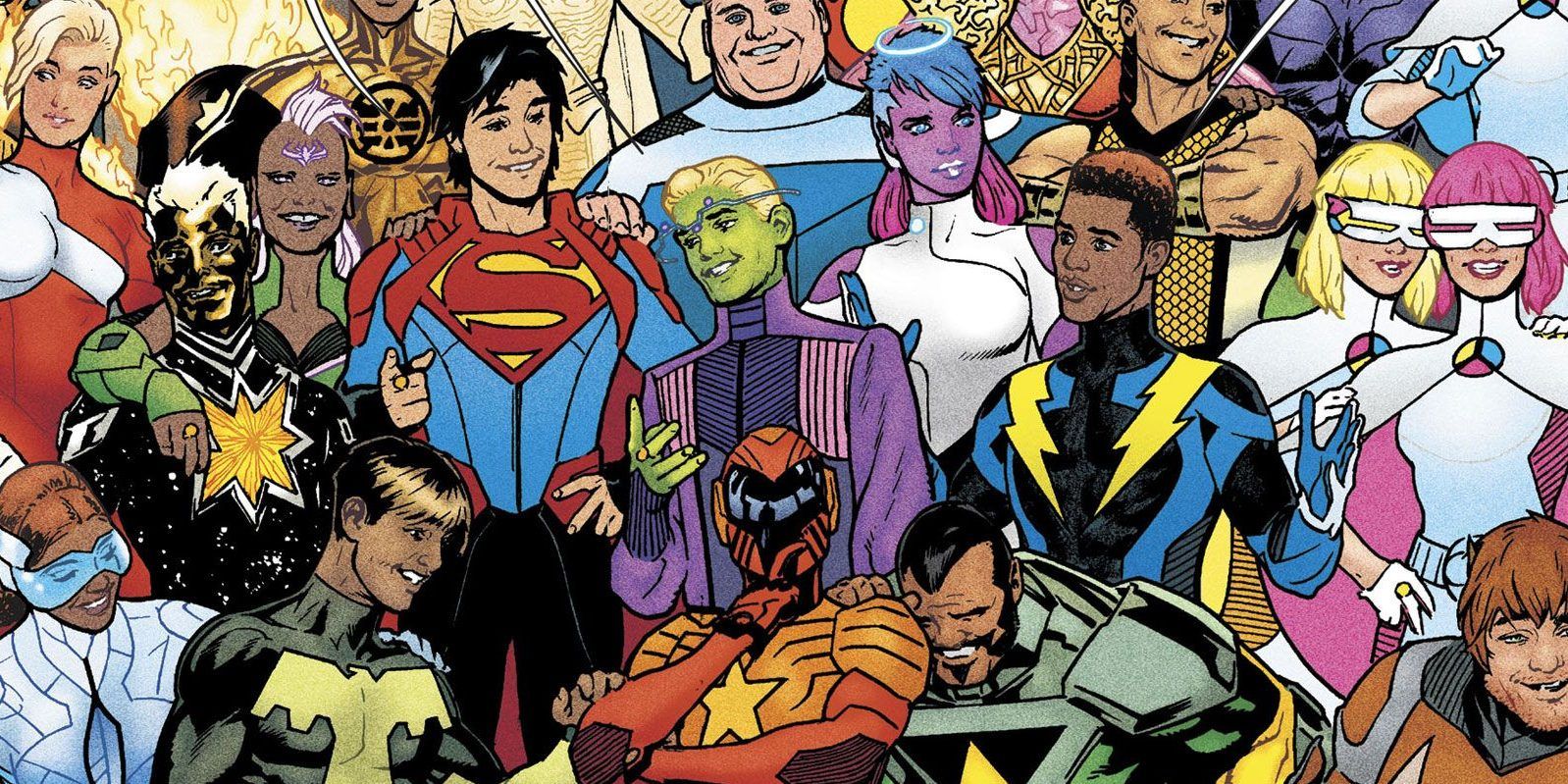 The Legion of Super-Heroes together